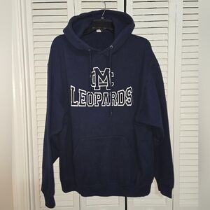 Jerzees Men's XL Navy Blue Leopards Hoodie